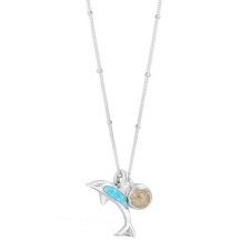 Dune  Dolphin Necklace Larimar and Sand - Goldfinger