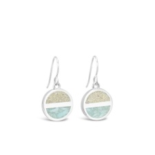 Dune  Luxe Horizon Drop Earrings Larimar and Sand - Goldfinger