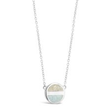 Dune  Luxe Horizon Stationary Necklace Larimar and Sand - Goldfinger