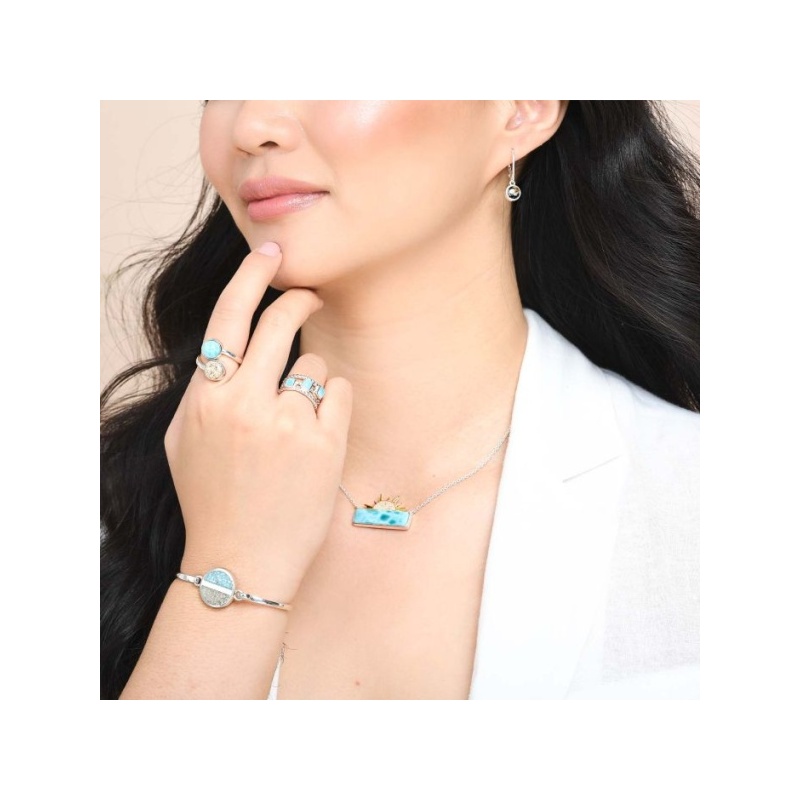 Dune  Luxe Horizon Bracelet Larimar and Sand - Goldfinger