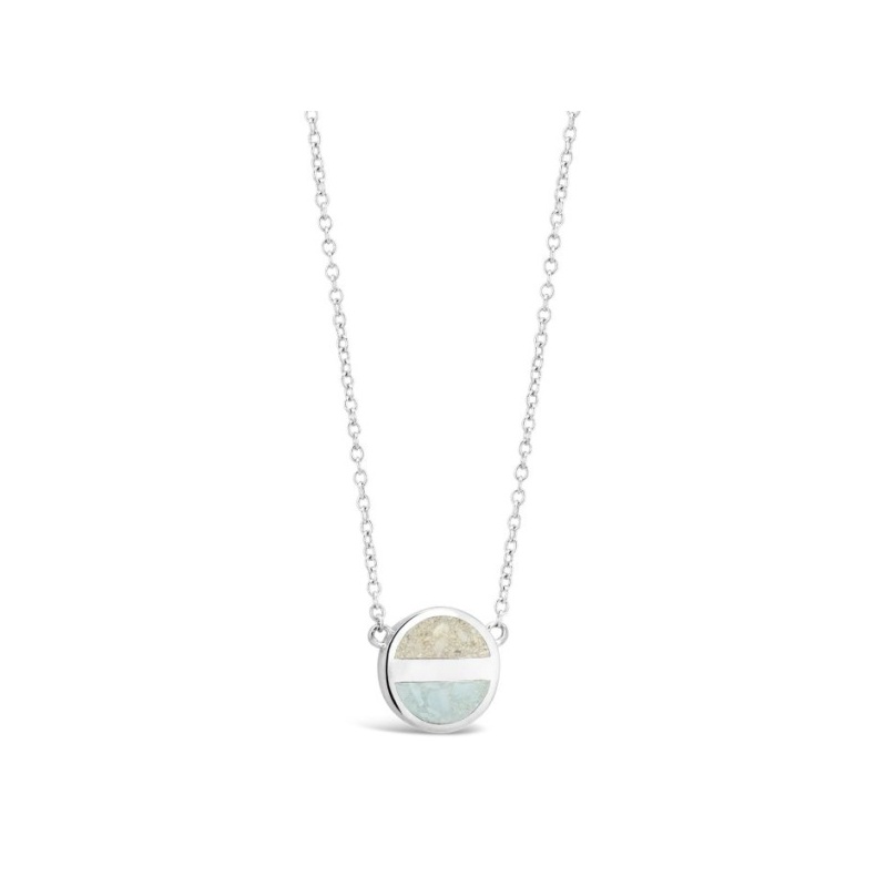 Dune  Luxe Horizon Stationary Necklace Larimar and Sand - Goldfinger